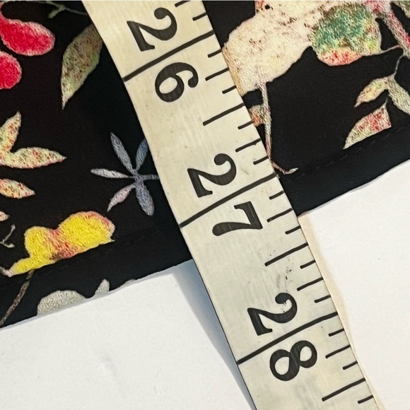 Anthropologie Pleione Shirt Blouse Sz M Multicolor Floral Short Sleeve V Neck - Picture 8 of 8